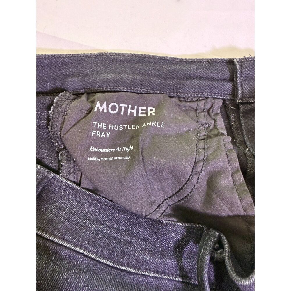 Mother The Hustler Ankle Fray Jeans 29 Encounters at Night Black High Rise Crop - Picture 9 of 11